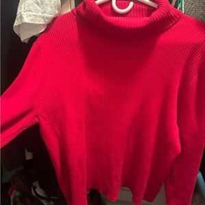 Coldwater Creek Vibrant Red Turtleneck Sweater